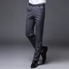 Mens Slim Fit Calças de Vestido Reto Marca Front Calças Causas Calças Macho Negócio Masculino Pantalon de Vestir Hombre Vinho Vermelho 210715