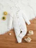 Baby ruche trim single breasted jumpsuit ze