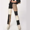 Brun droit Y2K Jeans pour filles mode femme patché femmes Vintage Denim pantalon taille haute pantalon Harajuku s 210809