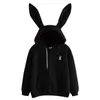 QRWR Herumn Winter Women Hoodies Kawaii Kaninchenohren Mode Hoody lässige.