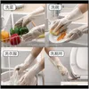 Jednorazowe 2 sztuk Czyszczenie Rękawice do mycia naczyń gumowych do domowej kuchni kuchennej czyste narzędzia1 5QF8Z 6IFBW