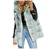 Kadın Yelekleri Kadın Kış Kalın Yelek Kat Fux-Fur 'Katı Kapşonlu Kolsuz Yelek Vücut Isıtıcı Ceket Sıradan Kürklü Dış Giyim 21914 STRA22