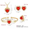 Sieraden Sets Luxe Designer Armband Mode Liefde Hart voor Vrouwen Crystal Hanger Kostuum Bruiloft Gouden Ketting Necklace Bangle Oorbellen Ring