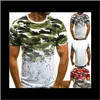 Heren T-shirts Kleding Heren Gym Casual Zomer Slanke Fit Korte Mouw Muscle Tees Tops Mode O Neck Cotton Camouflage Print B Nijwh