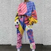 Abito casual da donna Moda Harajuku Pullover Crop Top Felpe con cappuccio e pantalone sportivo lungo Completo felpa femminile 210925