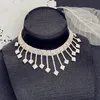 Factory Direct Hurtowa Europa i United Naszyjnik Państwa przesadzone Kolczyki Tassel Diamond Full Neck Collar Łańcuch Biżuteria Zestawy