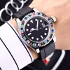 Orologio U1 Orologi casual Movimenti automatici originali Cinturino in caucciù Specchio in zaffiro di prima qualità Orologio da uomo con decorazione di diamanti colorati