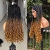 Syntetiska peruker 3x Twist Headband Box Flätad Ombre Blond Long Flätor Afrikansk Dreadlock Cosplay Wig Braiding Hair For Women