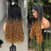 Parrucche sintetiche 3X Twist Fascia Box Intrecciato Ombre Bionda Trecce Lunghe Africano Dreadlock Parrucca Cosplay Intrecciare I Capelli Per Le Donne