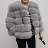 Véritable manteau de fourrure 100% naturel hiver femmes veste chaude haute qualité gilet mode luxueux 210928