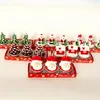 3PCS /セットサンタクリスマスツリースノーマンキャンドルクリスマステーマフェスティバル飾り装飾3D漫画形キャンドルホーム装飾ギフトLLF12071