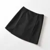 Summer mini skirt sexy a line high waisted office ladies split s back zipper s blue purple black 210621