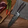 다마스커스 레이저 패턴 주방 세트 knifes 3-10 조각 요리를위한 요리사의 칼