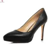 Originele intentie vrouwen platform pumps puntige neus sexy dunne hoge hakken elegante zwarte rode schoenen vrouw US maat 4-8,5 jurk