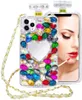 Luxo BLING Bling Diamnd Frasco de Perfume para Samsung Nota 20 S21 Ultra S20 Note10 Note9 S10 Plus Colorido Rhinestone Coração Espelho Capa do Telefone