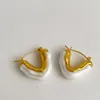 Hoop Huggie Lifefontier à la mode perle résine boucles d'oreilles pour femmes couleur or métal géométrique irrégulière Transparent acrylique bijoux