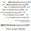 Glitter Handle Nail Art Brush 100% Nylon Manicure Acrylic Nails Round Arts Brushes 7 Sizes DIY Tools