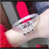 Andra armband smycken droppleverans 2021 tanabata valentines dag gåva sier pläterad 999 mode slät sansheng iii stängd armband tjej med