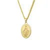 18K Gold Plated Charm Men Women Virgin Mary Pingente Pingente Moda Hip Hop Jóias Aço Anterior Link Chain Colar Colares 5443914