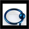 Ringar tappar släpp leverans 2021 BCR Blue Rainbow Ball Stängning Captive Lip Nose Ear Tragus Septum Ring 6mm 8mm 10mm 16G Rose Gold Body Jewelr