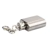 Stainless Steel Wine Bottle Keychains 1oz Mini Hip Flask Key Rings Fashion Accessories For Men Women Jewelry