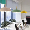 Nordic Macaron Pendant lamp Bar Cafe Restaurant E27 Wooden Aluminum Shade Colorful Chandelier