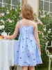 Girls Gingham & Floral Print Tie Shoulder Cami Dress SHE