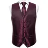 Mens Classic Brown Solid Jacquard Folral Silk Watistcoat Vests Handkerchief Tie Vest Suit Square Square Set Barry.Wang Men's Stra22