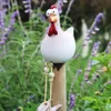 Yard Art Décor Poulet Jardin Jardin Plug Plug Hen Rooster Ornements Hens Statues Oiseaux Edge Place Poignée de jardin à l'extérieur de l'arrière-cour arrière 210727