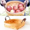 Aufbewahrungskörbe Holzschale gewebtes Picknickkorb Brot Frucht japanischer Stil mit Griff serviert