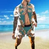 Badeanzug Herren Sommer Trainingsanzüge Hawaii Kurzarm Button Down Schönes bedrucktes Hemd Tops Shorts Sets Kleidung