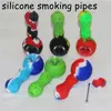 silicone hand spoon pipes smoking accessories Dab Rig Bong Food-grade silica gel glass dry herb pipe