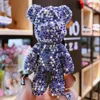 7 farben Voller Strass diamant Cartoon Bär Kristall Schlüsselbund Ring Halter Anhänger Tasche frauen Handtasche Schlüssel Kette geschenk