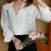 Ezgaga Franse stijl elegante vrouwen shirts chique lente nieuwe mode solide losse lange mouw vrouwelijke blouse all-match casual 210430