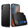 Hybrid Slide Card Slot Cases Armor TPU PC Phone Cover For iPhone 13 Pro Max 12 Mini 11 XR XS 8 Plus