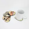 Party Favor Gift DIY Sublimation Blank Coaster Wooden Cork Cup Pad MDF Promotion Love Round Flower Shaped Cup Mat AdvertisingDHL