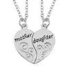 Hot Selling Mother's Day Gifts Mom and Daughter Love Puzzle Necklace Stainless Steel Two-piece Pendant Necklace