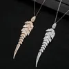 Pendant Necklaces Blast Europe And The United States Big-name Leaf Zircon Necklace Women Long Money Chain Dress Accessories GDSP189