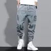 Męskie dżinsy streetwear Hip Hop Cargo Pants Elastic Harun Joggers z jesieni i wiosenne tkaniny 5xl