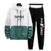 Homens Tracksuits Roupas de Inverno Homens Conjuntos Impressão Hoodie Set Fleece Zipper Suéter Casual Esporte Sweatpants Mens 2021