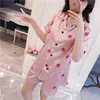 Zomer Korte Mouw Zijde Satijn Print Pyjama Sets voor Vrouwen Shorts Sleepwear Pak Pyjama Homewear Pijama Mujer Home Kleding 210622