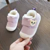 겨울 아기 ​​키즈 신발 첫 번째 워커 소녀 소년 코튼 플러시 신발 귀여운 만화 소프트 솔 두꺼운 따뜻한 유아 유아 신발 210713