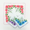 printing Hankerchief scallop Cotton Cutter Ladies Handkerchief Craft Vintage Hanky Floral Wedding Handkerchiefs 30*30cm Random KKB7106