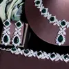 Earrings & Necklace ThreeGraces Nigerian 4PCS Vintage Green Cubic Zirconia Luxury Big Bridal Wedding Engagement Party Jewelry Sets For Bride