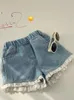 Dżinsy 2-12T szorty dla dziewczynek maluch Kid ubrania dla nastolatków letnie dorywczo falbany koronkowe Denim eleganckie słodkie słodkie spodnie