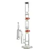 Cachimbos de água Perc Retos 3 Câmaras Construir Um Bongs Pente Disco Coador Cúpula Chuveiro Cachimbos de Água de Vidro Com Coletor de Cinzas Plataformas de Petróleo