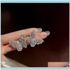 Dangle Jewelrydangle Lustre Corée Bijoux De Mode De Haute Qualité Micro Ensemble Zircon Boucles D'oreilles Élégant Cristal Papillon De Bal Boucle D'oreille Pour Wo