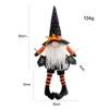 Party Supplies Halloween Gnomes Decorations Dangle Leg Shelf Sitters Handmade Plush Wizard Witch Dolls Ornaments Kids Gifts XBJK2108
