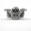 Men039s Stainless Steel Punk Bearded Skull Ring Motorcycle Biker Band Rings9601032