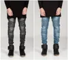 Męskie dżinsy rozciągają jeansu jeansowy czarni motocyklowi kobiety z plisowanymi chudymi spodniami hi-q klasyczne spodnie244n